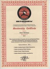 AKWF  accreditation certificate
